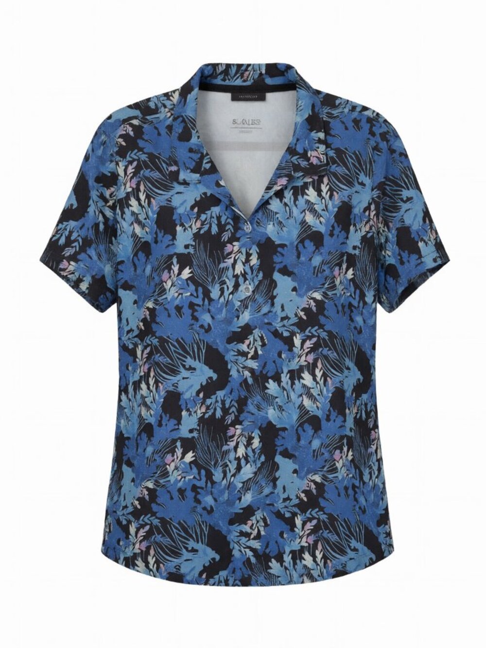 Scales Blue Floral Women's Shirt L